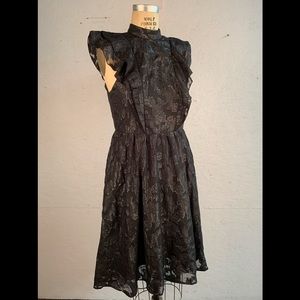 H&M Black “Wednesday” Style Ruffle Dress